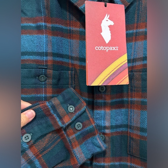 Cotopaxi Men's XL Mero Organic Flannel Shirt Blue Abyss Plaid NWT Heavyweight - Picture 10 of 13